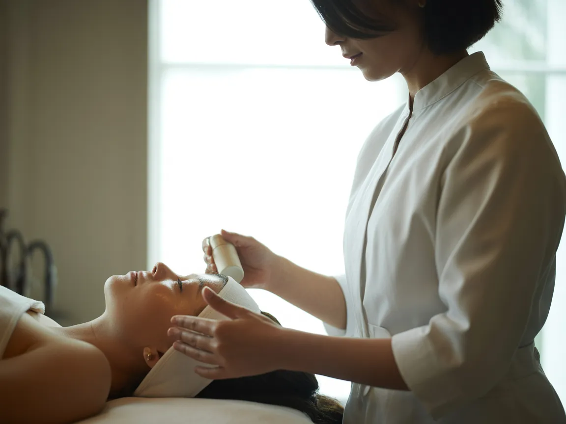 Soin du visage coréen en cours à l'institut The facialiste