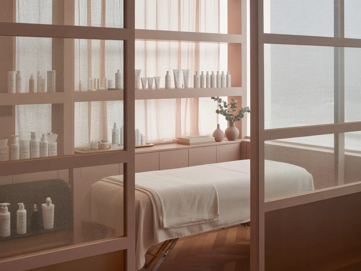 Cabine de soin cosy de notre institut à Issy-les-Moulineaux